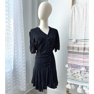 Free People Pippa Black White Polka Dot Short Sleeve Mini Dress Women’s Small